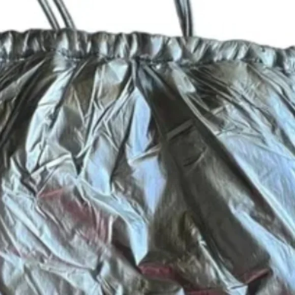 New Zara silver metallic zip tote bag - Picture 2 of 3